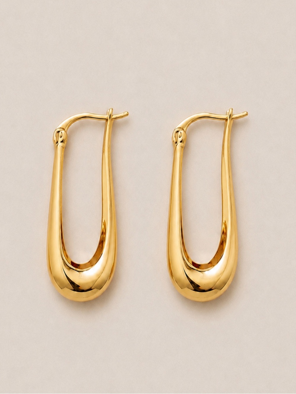 New! Preppy Classic French Gold Hoop Earrings NWOT 5040